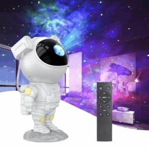 Lampa LED cu Proiector Galaxy Astronaut Sky Alb, Telecomanda, Cap Magnetic si Design Reglabil 360°, Temporizare, Brate Mobile