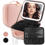 Geanta pentru Cosmetice, Design Elegant, Oglinda Incorporata, Lumina LED in 3 Culori