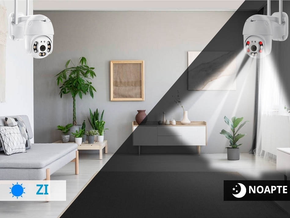 Camera de supraveghere PTZ 2MP, Wireless, Antene Duale, Cu iluminare LED si IR, Control Miscare Vertical + Orizontal, Detectarea Miscarii - imagine 3