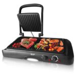 Grill electric 2 in 1, RAF, 1600 W, grill si dublu grill, Negru,R.2695
