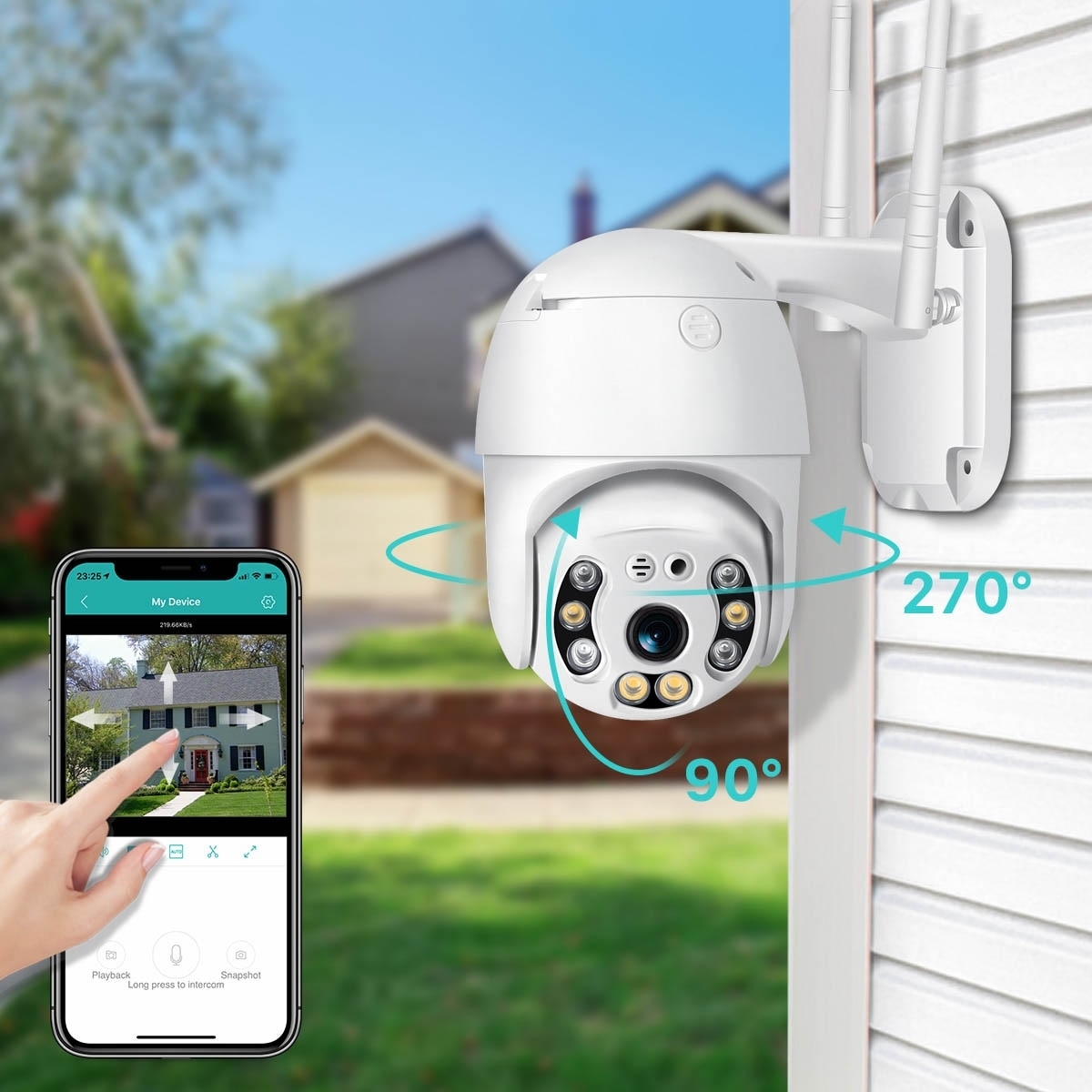 Camera de supraveghere PTZ 2MP, Wireless, Antene Duale, Cu iluminare LED si IR, Control Miscare Vertical + Orizontal, Detectarea Miscarii - imagine 14