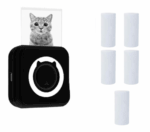 Pachet Mini imprimanta termica cu 5 role hartie, Bluetooth, compatibila iOS/Android, imprimare APP, 1200 mAh