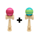 Promotie 1+1 | Kendama Din Lemn 18cm Cu Stampila Gravata | Modele Aleatorii | Design Autentic Si Culori Vibrante