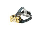 Lanterna cu 5 LED-uri, 8000 lm, Rezistenta la apa, 2 baterii, 28650 mAh, aliaj aluminiu, Negru/Auriu Smartmall