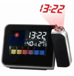 Ceas de birou, proiector cu LED reglabil, ecran LCD, alarma, data