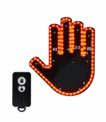 Semn LED Auto cu Telecomanda, Design Mana, 2 Moduri Salut si Deget Mijlociu, Efect Vizual Stralucitor