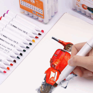 Set 48 markere pentru colorat cu 2 capete, Art Marker, Varf dublu, Cutie de transport