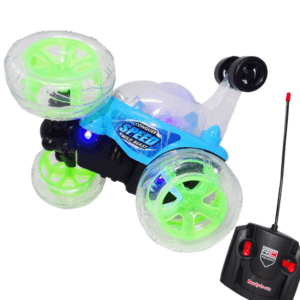 Masina Albastra cu rotatie 360 de grade, Acumulator si Telecomanda, Lumini si Sunete