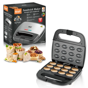 Aparat Electric pentru Copt Forme de Nuci, 750W, Plăci Neaderente – RAF R536G