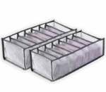 1 + 1 GRATIS - Organizator imbracaminte, 7 compartimente, textil, Gri/Alb