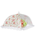 Plasa de Protectie Alba cu Flori Roz Dantela pentru Alimente