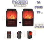 Pachet Promo:Set 2 x  Aeroterma portabila Flame Heater, 900 W, 2 niveluri temperatura, display digital