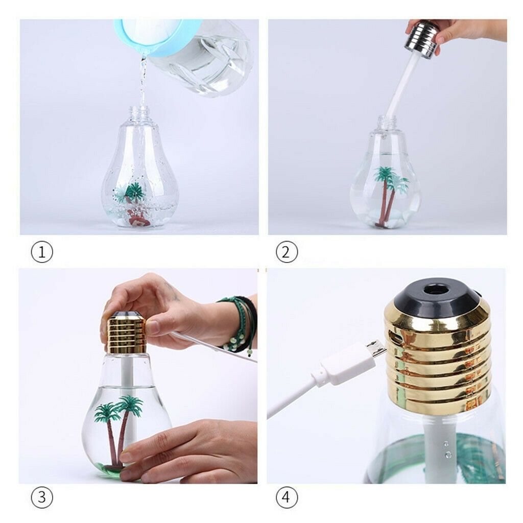 Umidificator cu ultrasunete 400ml, LED 7 culori Smartmall - imagine 3
