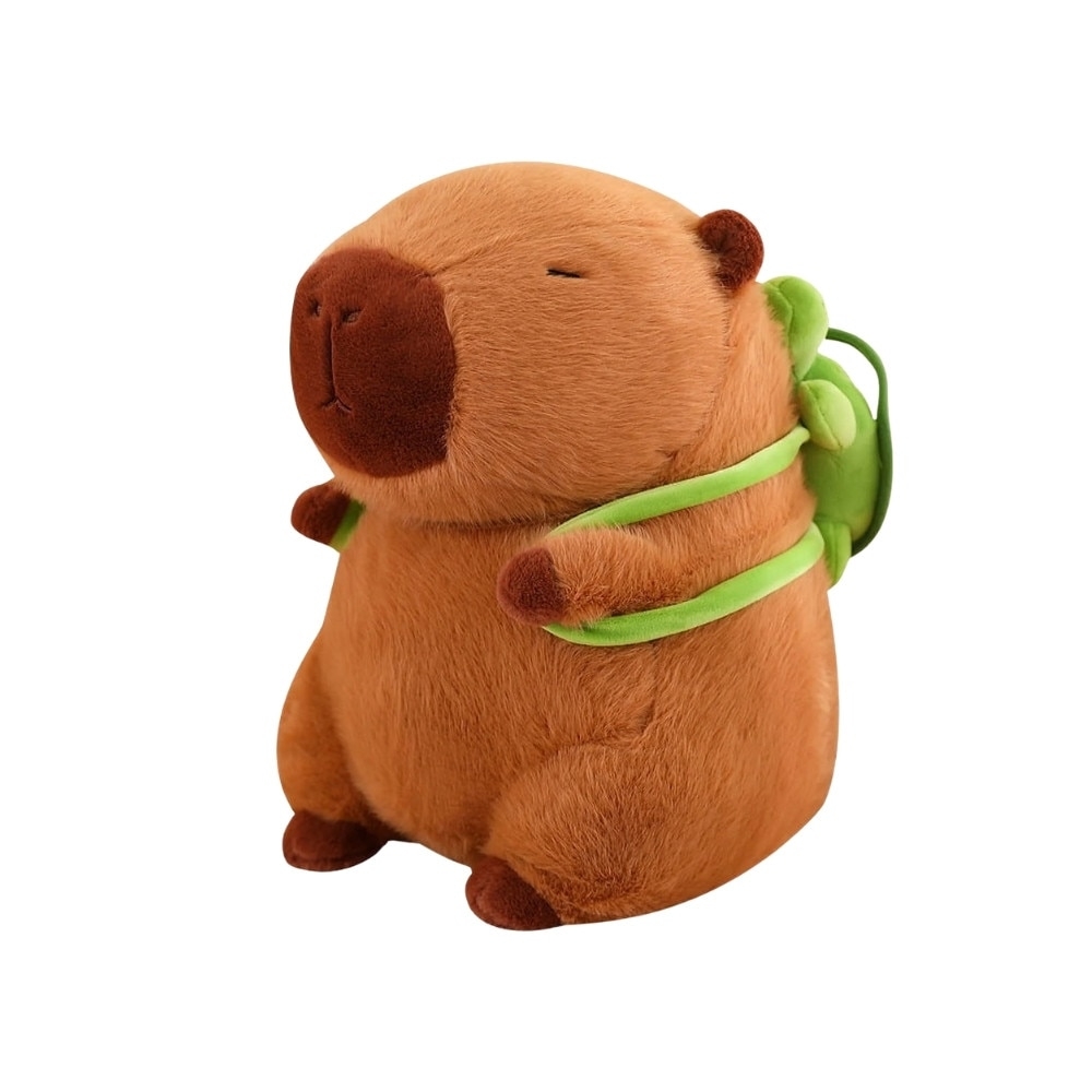 Jucarie de plus, Capybara cu rucsac testoasa, Maro, 25/35/45 CM