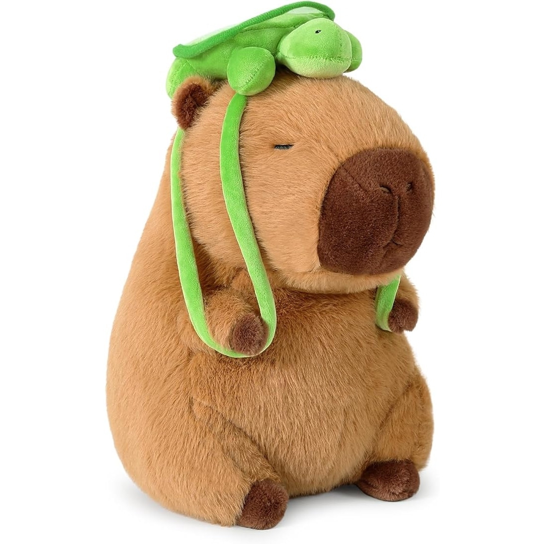 Jucarie de plus, Capybara cu rucsac testoasa, Maro, 25/35/45 CM - imagine 5