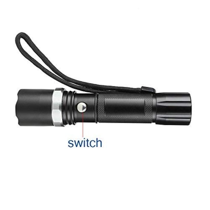 Lanterna LED cu Acumulator, 3 Moduri de Iluminat, ZOOM Reglabil, Autonomie 6 Ore - imagine 2