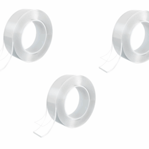 Set 3 benzi dublu adezive puternice, nanotape , 3 metri lungime cu 2.5 cm latime