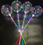 Balon luminos, 50 LED-uri multicolore, 3 moduri iluminare, suport tip bat