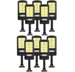 Set 10 Lampi solare stradale, cu senzor de miscare, putere 90 W, panou solar incorporat, cu functii multiple de setare a intensitatii luminoase si timpului de functionare Smartmall