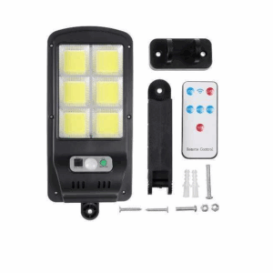 Lampa solara cu inductie, 6x LED COB, montare pe perete, cu telecomanda, negru