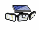 Lampa LED exterior, cu senzori de amurg, miscare si lumina, 3 capete reglabile, 74 x LED, 3 trepte intensitate