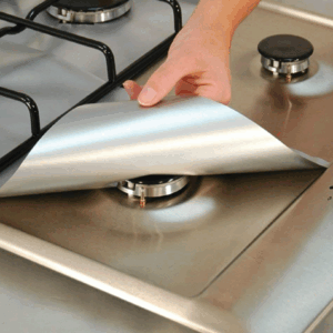 Set 4 folii detasabile de protectie pentru aragaz, usor de spalat, din teflon