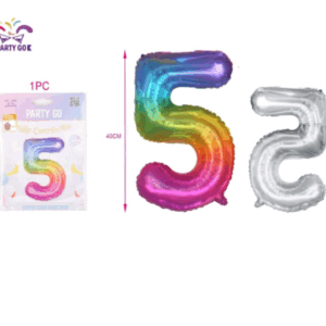 Balon aluminium,multicolor,cifra cinci,40CM,FB0824