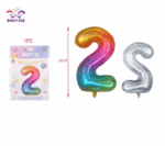 Balon aluminiu,cifra doi,multicolor,80cm,FB0896