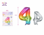Balon aluminiu,cifra patru,multicolor,FB0898