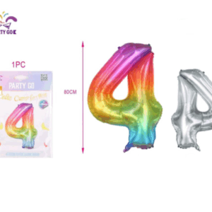 Balon aluminiu,cifra patru,multicolor,FB0898