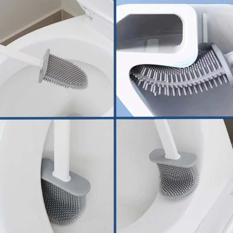1 + 1 GRATIS - Perie pentru WC din silicon cu suport autoadeziv si cap flexibil - imagine 7