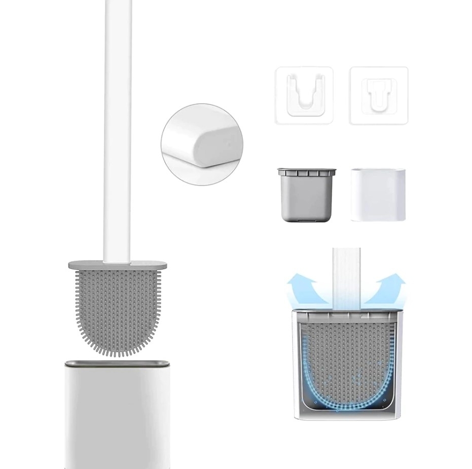 1 + 1 GRATIS - Perie pentru WC din silicon cu suport autoadeziv si cap flexibil - imagine 13