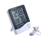 Termometru si Higrometru de Camera HTC-2, Temperatura, Umiditate, Ceas, Alarma, Valori Minime/Maxime, Senzor Exterior, Profesional, Alb