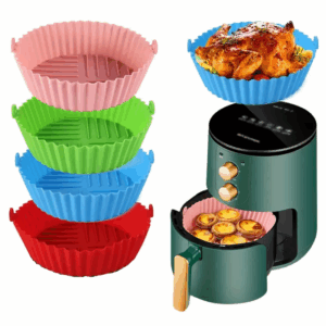 PROMO - Set 4 Tavi silicon pentru Air Fryer friteuza, prajit, copt, multicolor