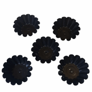 Set 5 Forme pentru Savarine si Briose, Negru, 10 cm