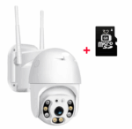 Camera de supraveghere WI-FI, de exterior, rotativ 360°, cu senzor de miscare + Card Memorie 32gb CADOU