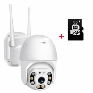 Camera de supraveghere WI-FI, de exterior, rotativ 360°, cu senzor de miscare + Card Memorie 32gb CADOU