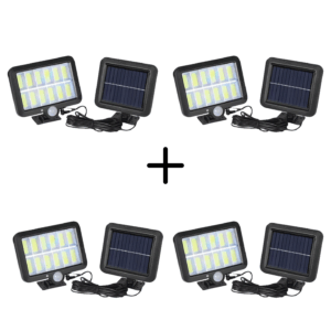 Set 4 Lampi cu Panou Solar, 12 COB, Senzor de Miscare