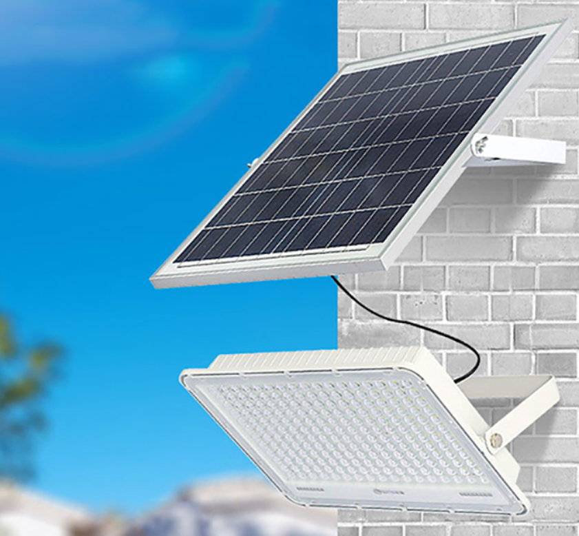 Proiector iluminat cu panou solar si telecomanda , 100-800 W - imagine 3