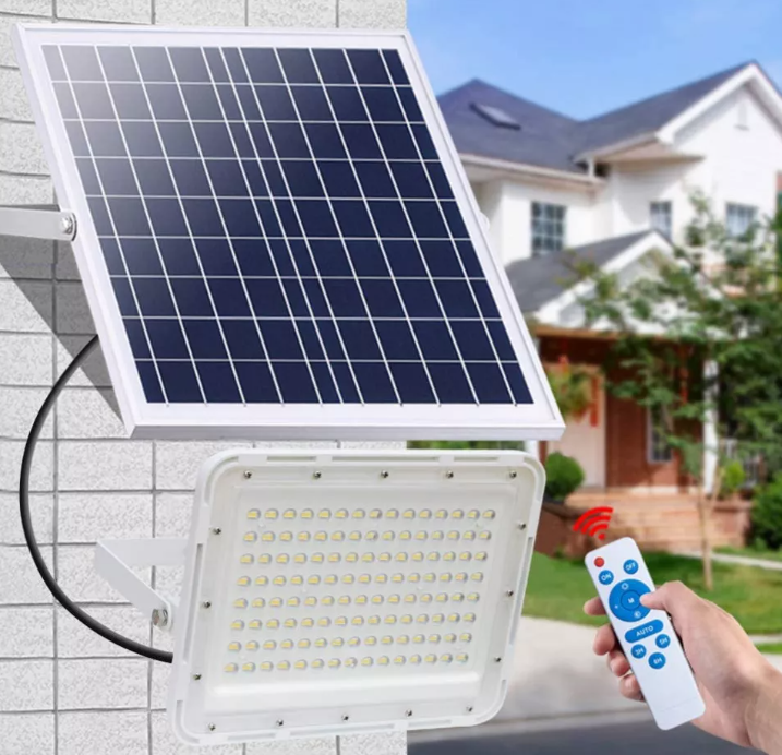 Proiector iluminat cu panou solar si telecomanda , 100-800 W - imagine 6