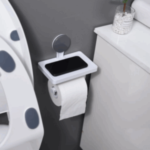 Suport hartie igienica cu suport telefon