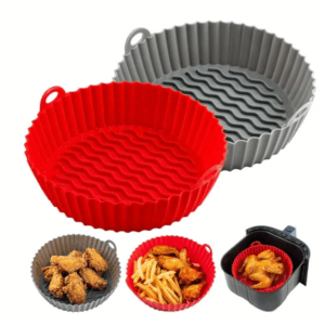 1 + 1 GRATIS - Tava silicon pentru Air Fryer friteuza, prajit, copt, multicolor