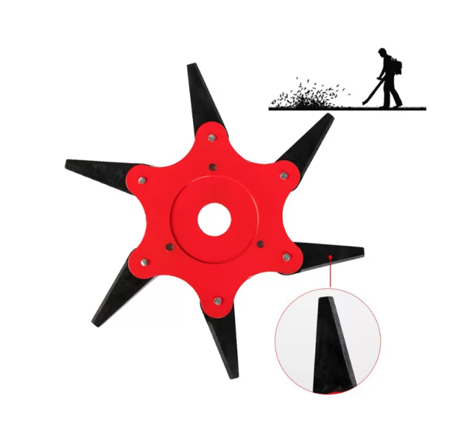 Disc cu 6 cutite pliabile pentru motocoasa, 255x25.4 mm - imagine 2