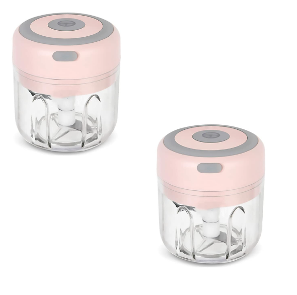 1 + 1 PROMO - Mini blender electric, tocator pentru usturoi, legume