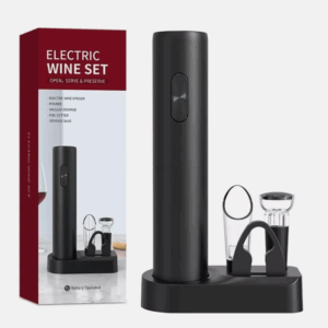 Set Tirbuson Electric, 4 in 1 cu taietor de folie, dop de vid si aerator/varsator de vin, Multifunctional