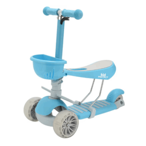 Trotineta copii 3 in 1, 1 - 8 ani, lumini, roti ultra - wide, cu sa, ghidon reglabil, stabila, suport picioare, frana, cosulet depozitare