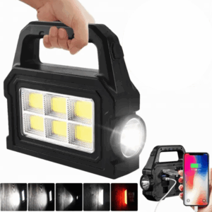 Proiector portabil cu Lanterna, Incarcare solara cat si de la priza