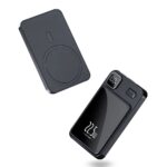 Baterie Externa Wireless MagSafe | 22.5W Fast Charge | Afisaj Digital | Type-C + USB | 20000mAh