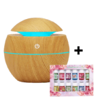 PROMOTIE Umidificator + 12 Uleiuri Esentiale | Difuzor Aromaterapie Electric Tip Sfera 200ml | LED Multicolor
