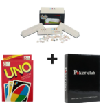 Pachet Jocuri De Societate 3 in 1 | Remi Piknik Okey + Carti Poker Club Plastic + UNO | Distractie Familie Si Prieteni